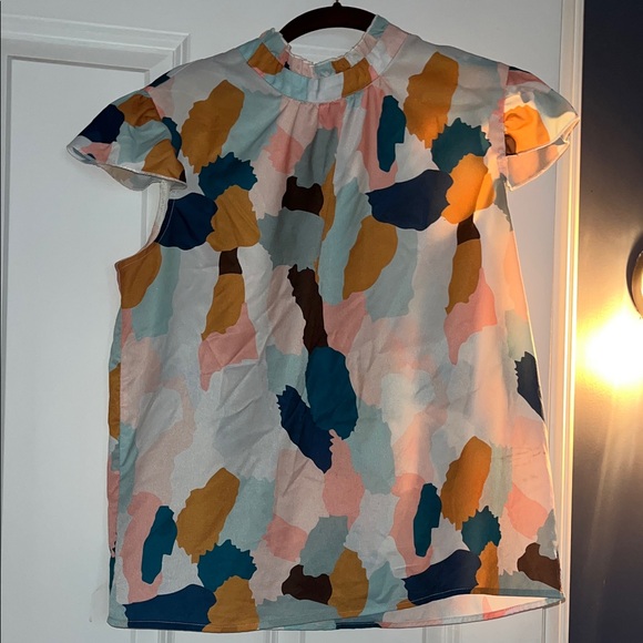 Colorful Abstract Pattern Blouse - Picture 3 of 3